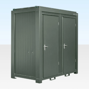 11 Double Mains Toilet 8ft x 5ft Bottle Green | Insulated Steel Portable Toilet Unit with Dual WC Facilities - Image 3