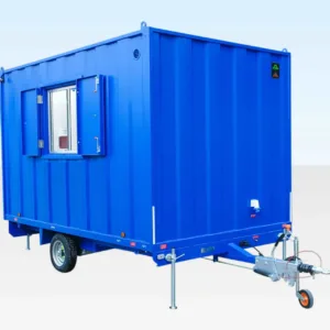 12ft x 7ft 6in Steel Mobile Anti-Vandal Office Cabin | Towable Secure Site Office with Steel Shutters & Workspace Design