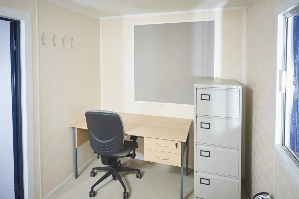 12ft x 8ft Steel Anti-Vandal Office Cabin | Secure Portable Site Office with Insulated Workspace & Lockable Design