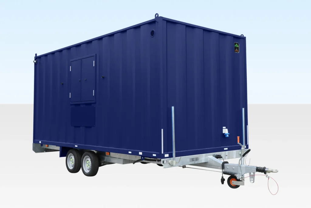 16ft x 7ft 6in Steel Mobile Anti-Vandal Office Cabin | Towable Secure Workspace with Single Axle Mobility
