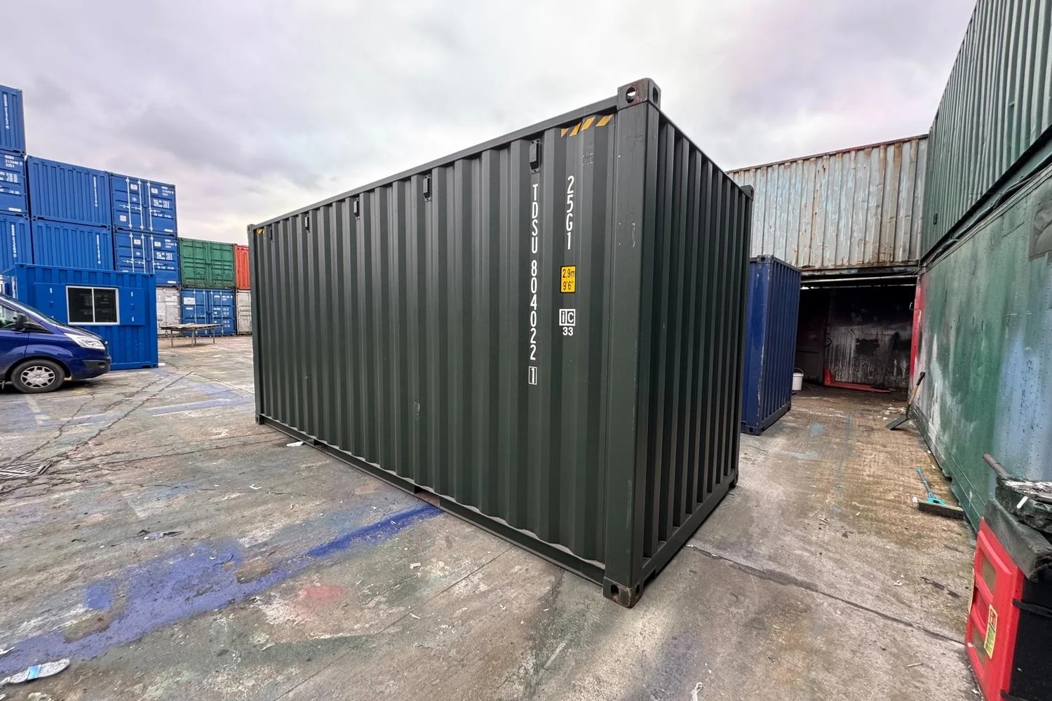 20ft One Trip Shipping Container Dark Green | New ISO Corten Steel Storage Unit - Image 4