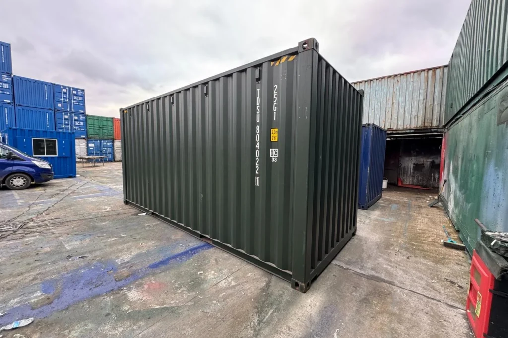 20ft One Trip Shipping Container Dark Green | New ISO Corten Steel Storage Unit