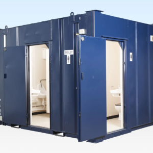 2+1 Steel Toilet Cabin 12ft x 9ft | Anti-Vandal Portable Toilet Block with Separate Male & Female Facilities