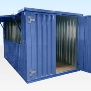 4m Flat Pack Kiosk with Side Serving Hatch | Portable Galvanised Retail & Catering Unit