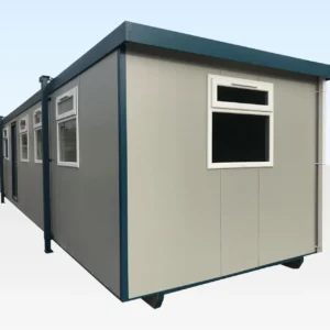 40ft x 10ft Jackleg Office Cabin | Spacious Portable Office with Insulated Interior, 6 Windows & Fixed Jacklegs