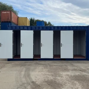 20ft Shipping Container | Four Hinged Steel Doors with Flexible Movable Partition Storage System