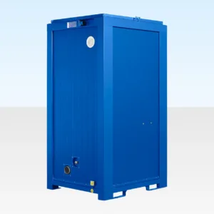 5ft x 4ft Single Mains Toilet Cabin – Blue | Compact Insulated Steel Portable WC with Basin & Extractor Fan - Image 4