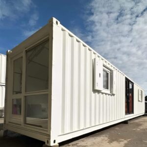 Converted 40ft Shipping Container Office | Open Plan Workspace with Insulation, Glass Panels & Portable Design - Image 2