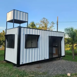 Custom 20ft Shipping Container Home with Water Tank | Off-Grid Living Cabin with Modern Interior Design