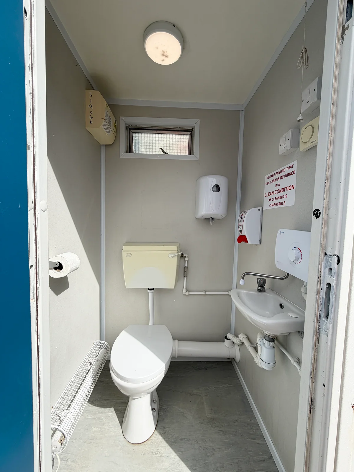 Double Toilet Block | Male & Female WC | 8x5 Ft | Unrefurbished Portable Toilet Block | 1+1 Toilet Block | Blue/White - Image 3