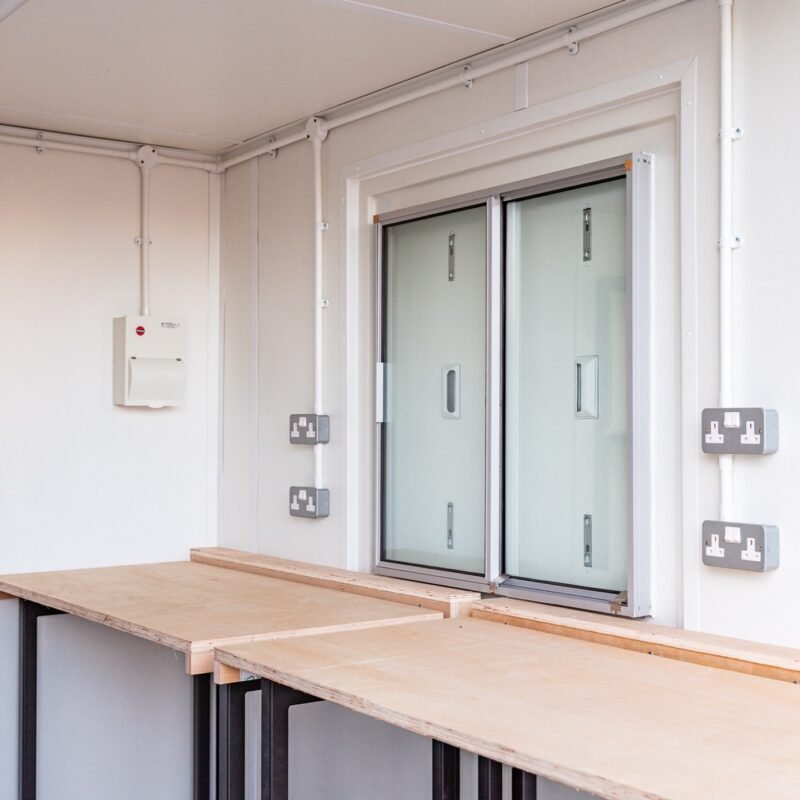 10ft Modified Workshop Office Container | Compact Mobile Workspace with Electrical Setup & Secure Storage Design - Image 2