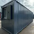 21x8ft Anti-Vandal Office Cabin | Refurbished Portable Workspace with Storage Cupboard, LED Lighting & Secure Steel Construction