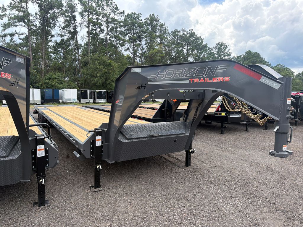 2027 Horizon 8.5x40 Gray Gooseneck Flatbed Trailer – Stock 18778 view 2