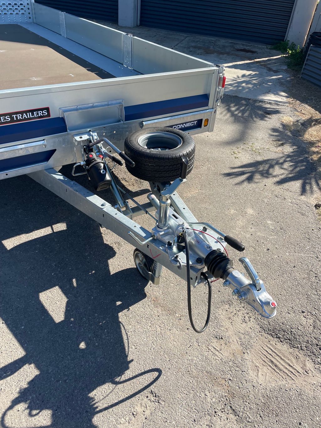 2025 Brian James Connect 7x15 Flatbed Trailer – Galvanized, Fold-Down Sides view 5