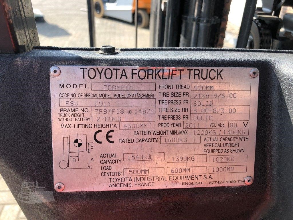 Toyota 7FBMF16 original equipment view 3