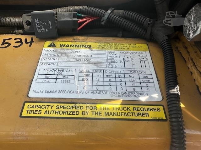 2020 CAT GC55K LPG forklift original equipment photo 6
