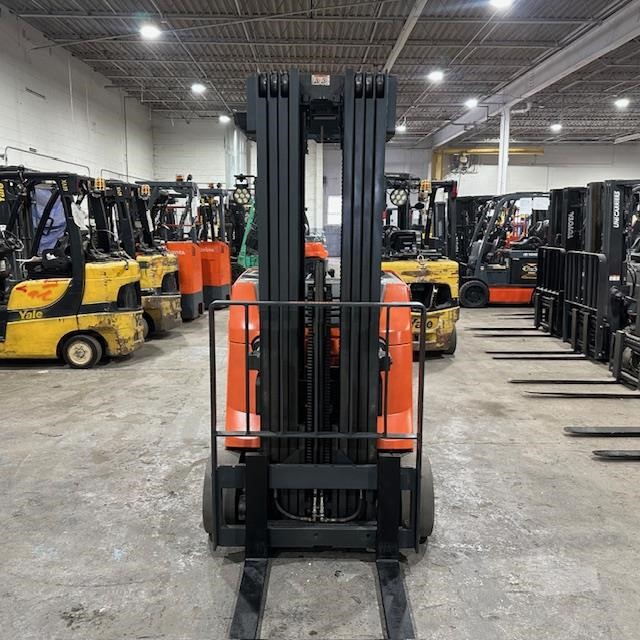 2020 Toyota 8BNCU20 electric stand-up forklift with 259-inch quad mast, view 6