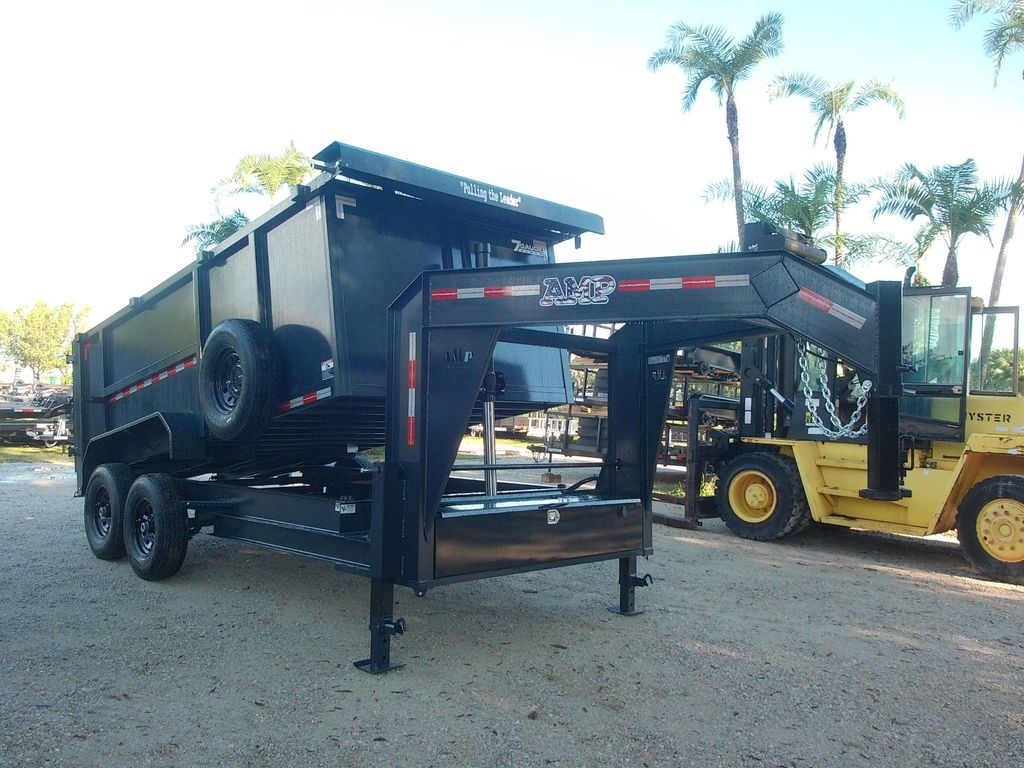 2026 AMP 7x14 Gooseneck High Side Dump Trailer 14k GVWR – view 1
