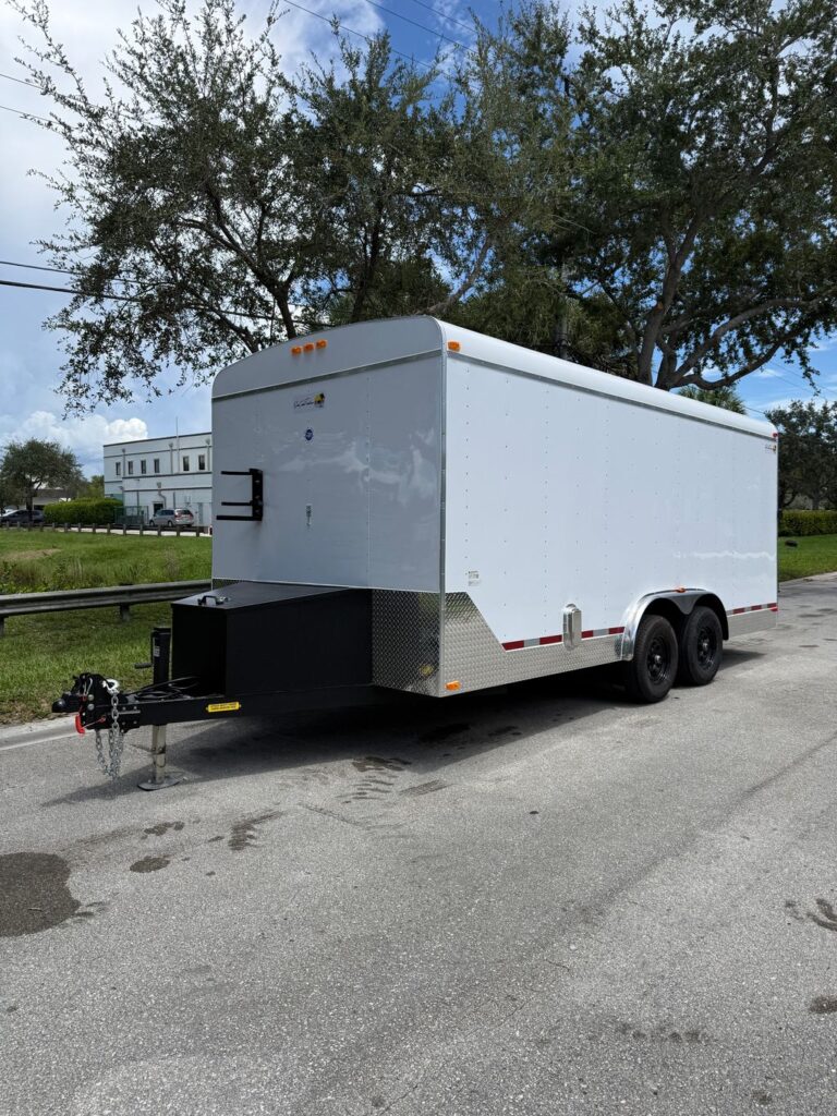 2026 Sun Coast 8x18 Enclosed Landscape Trailer – Equipment Racks & Shelving – view 1