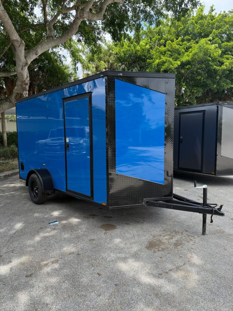 2027 Hook & Line 6x12 Enclosed Cargo Trailer – Blue – view 1