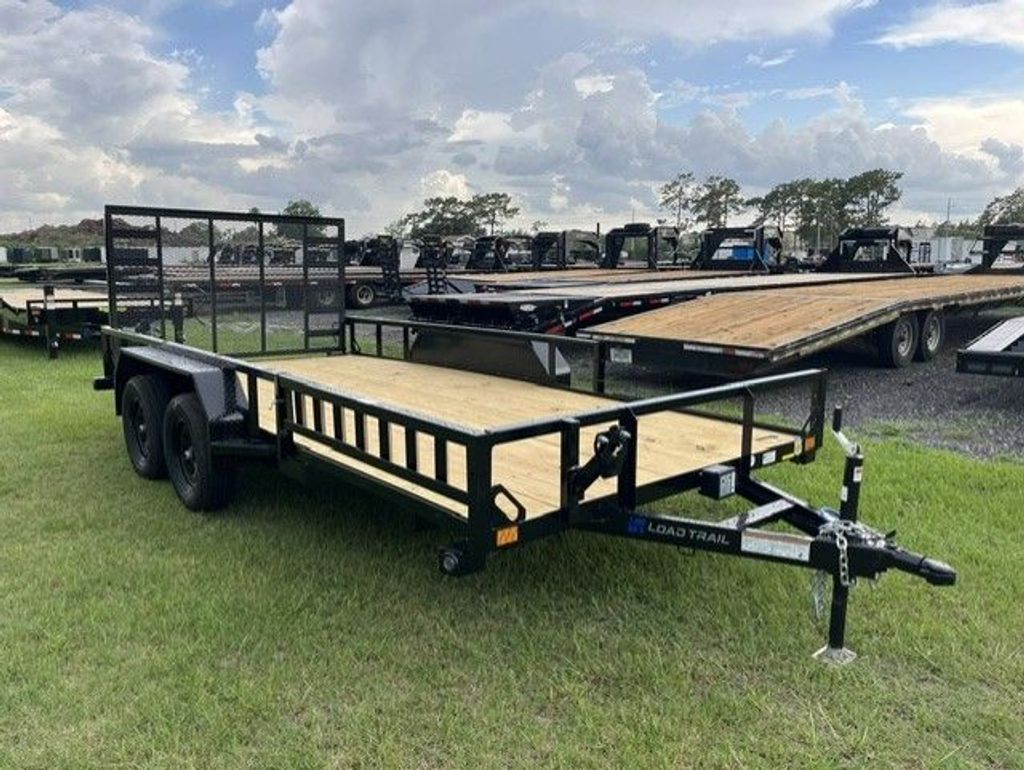 Load Trail 7x16 ATV utility trailer stock 17806 front quarter view
