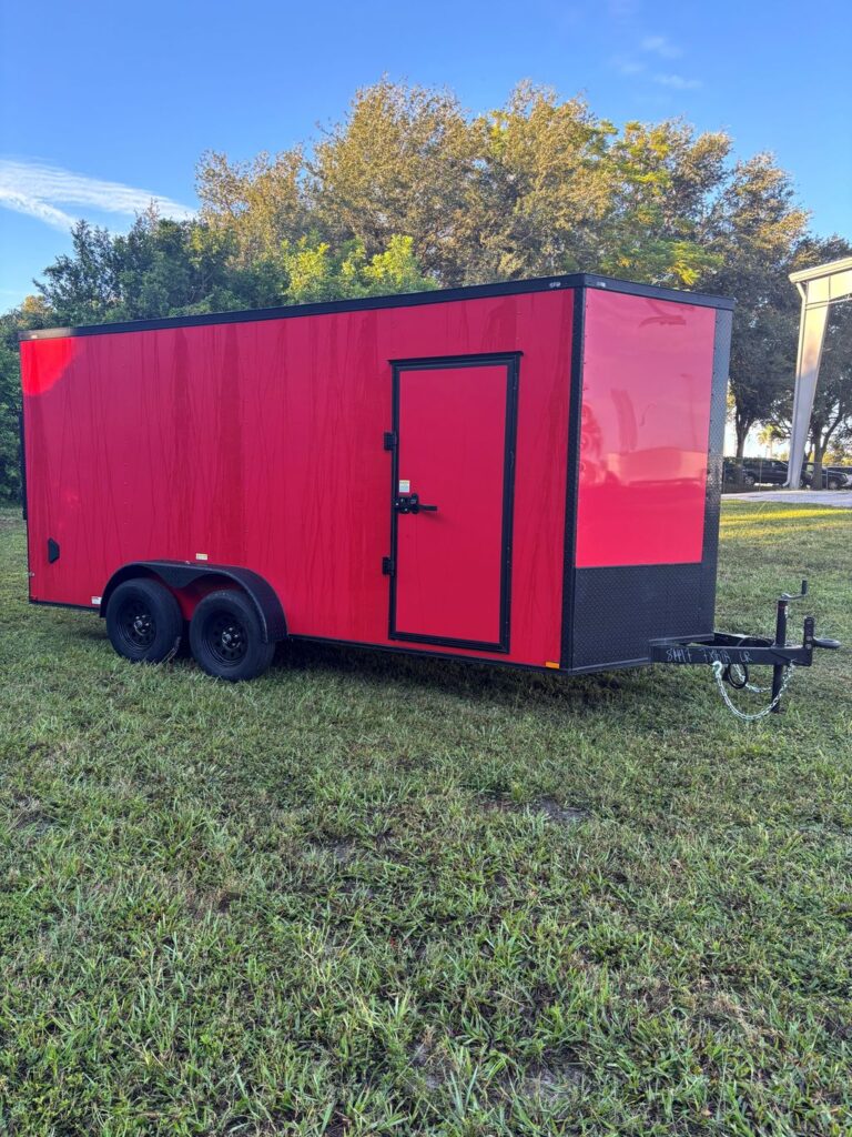 2027 Quality Cargo 7x16 Enclosed Cargo Trailer – Red – view 1