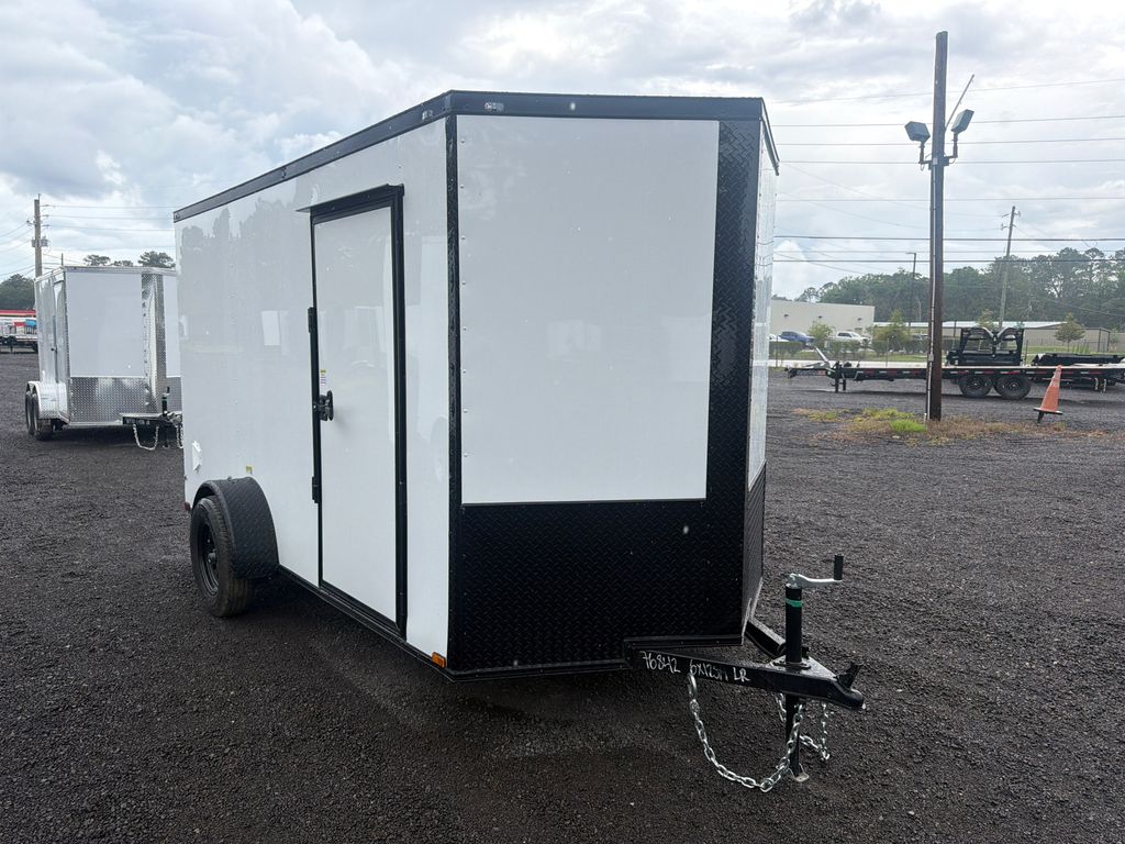 2026 Quality Cargo 6x12 Enclosed Trailer – White Blackout stock 16902 view 1