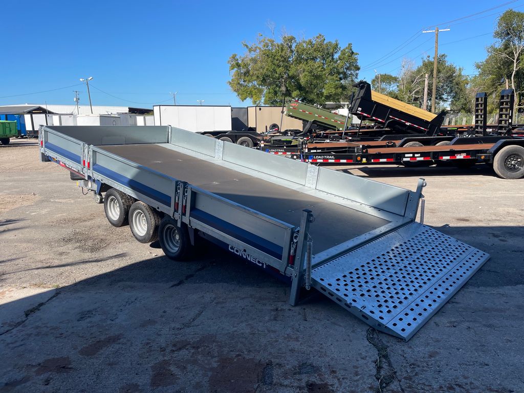 2025 Brian James Connect 7x15 Flatbed Trailer – Galvanized, Fold-Down Sides view 3