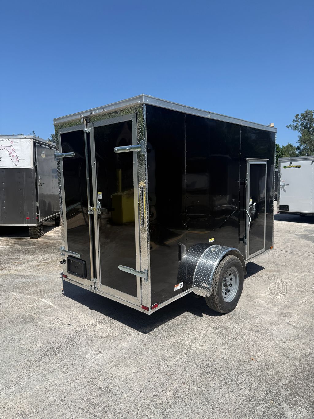 2027 Quality Cargo 5x10 Enclosed Trailer – Black, Rear Barn Doors view 7