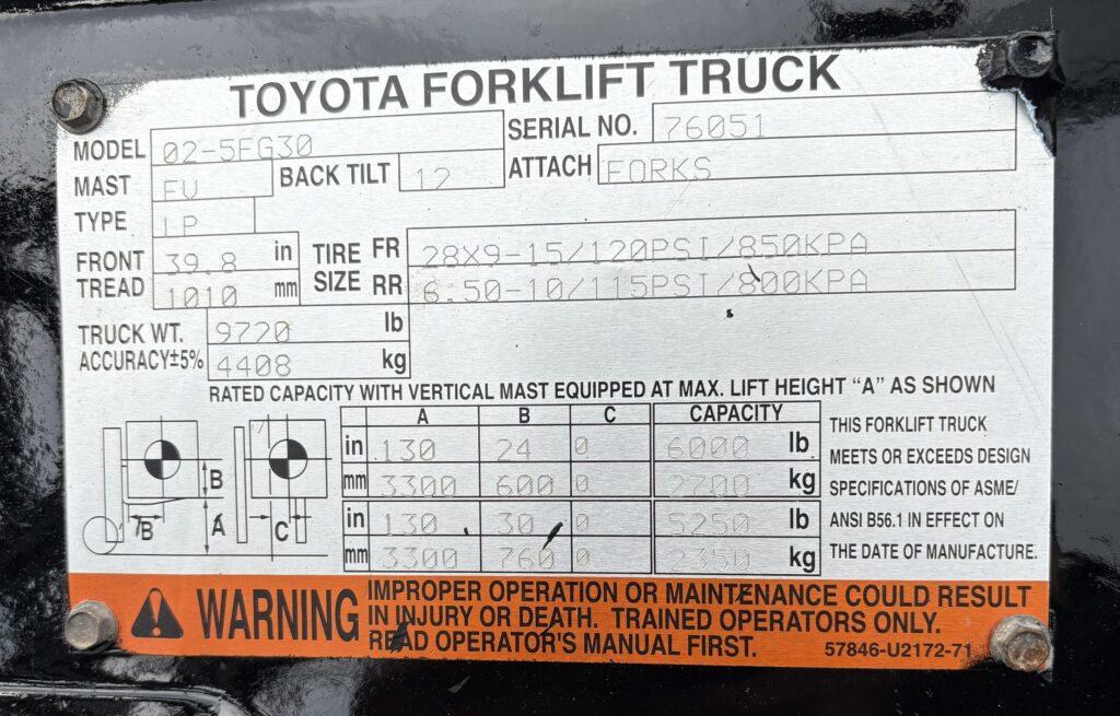 Toyota 02-5FG30 forklift stock 1617 detail 7