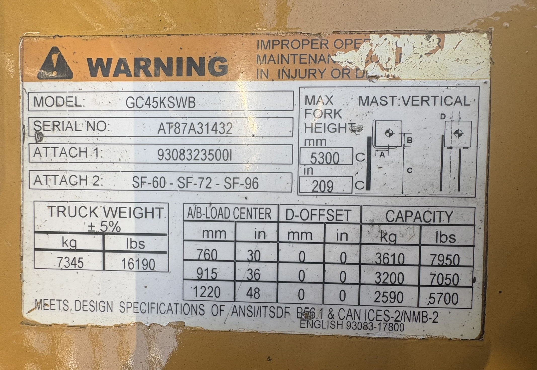 2008 CAT GC45KSWB forklift stock 1625 detail 7