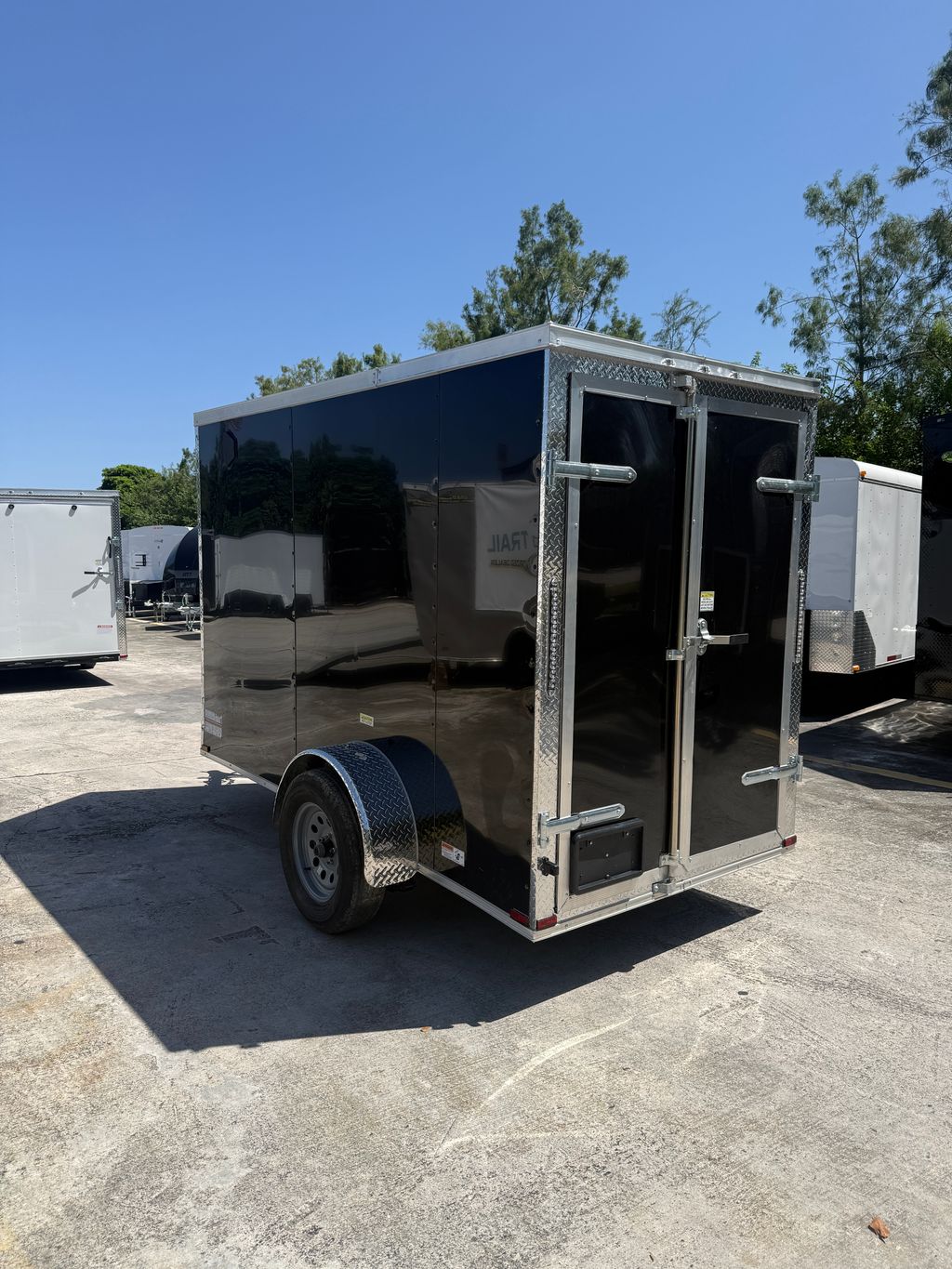 2027 Quality Cargo 5x10 Enclosed Trailer – Black, Rear Barn Doors view 5