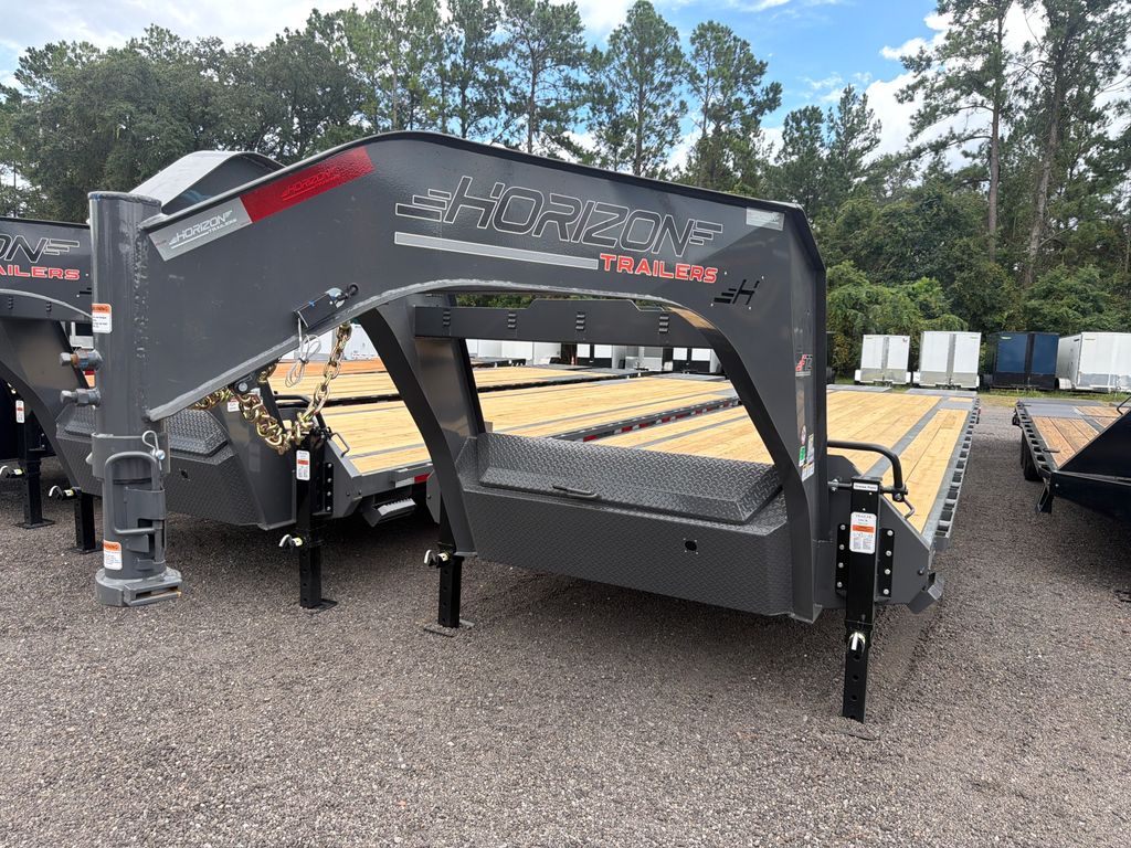 2027 Horizon 8.5x40 Gray Gooseneck Flatbed Trailer – Stock 18778 view 1