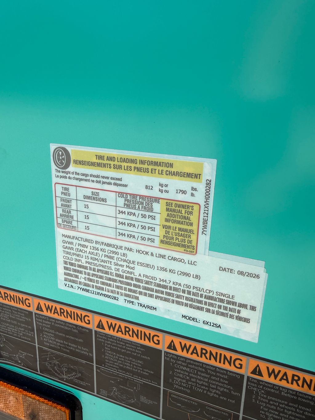 2027 Hook & Line 6x12 Enclosed Cargo Trailer – Light Green stock 18176 view 10