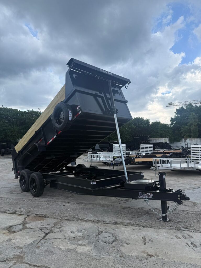 2027 AMP 7x16 buildable-side dump trailer stock 18702 view 1