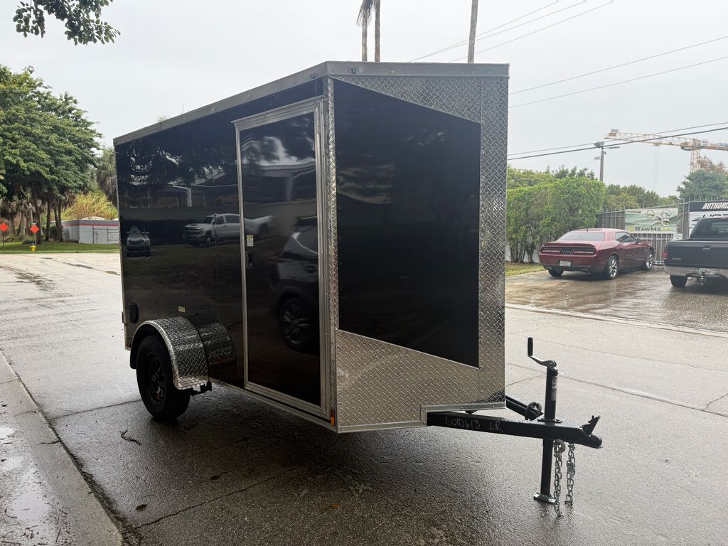 2026 Hook & Line 5x10 Enclosed Cargo Trailer – Black, Barn Doors view 1