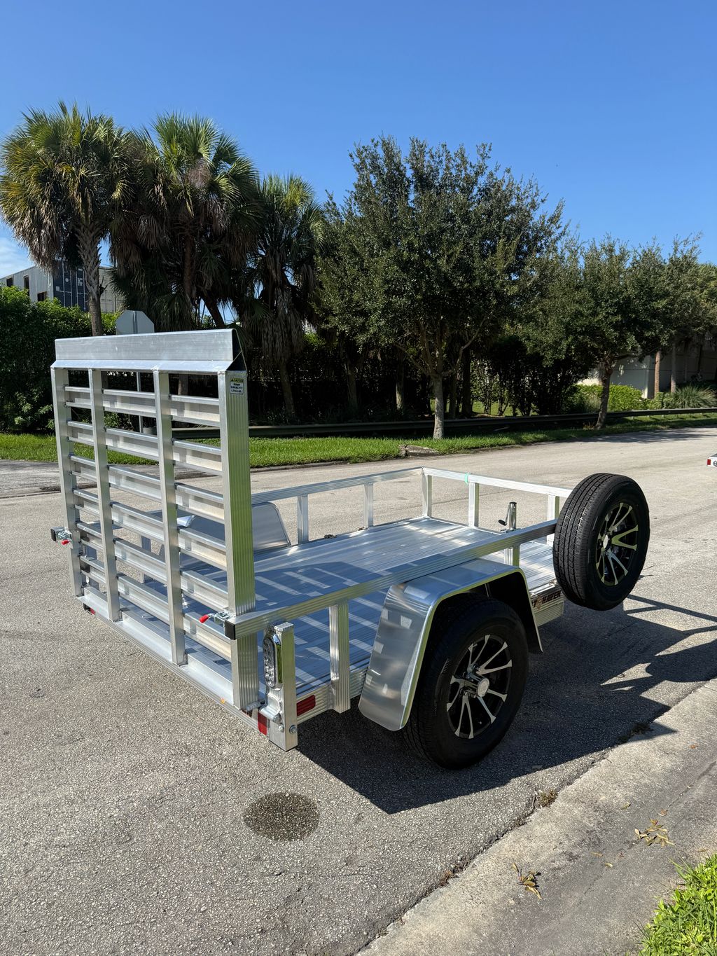 2027 Sport Haven 5x8 Aluminum Utility Trailer – Ramp Gate and Spare view 7
