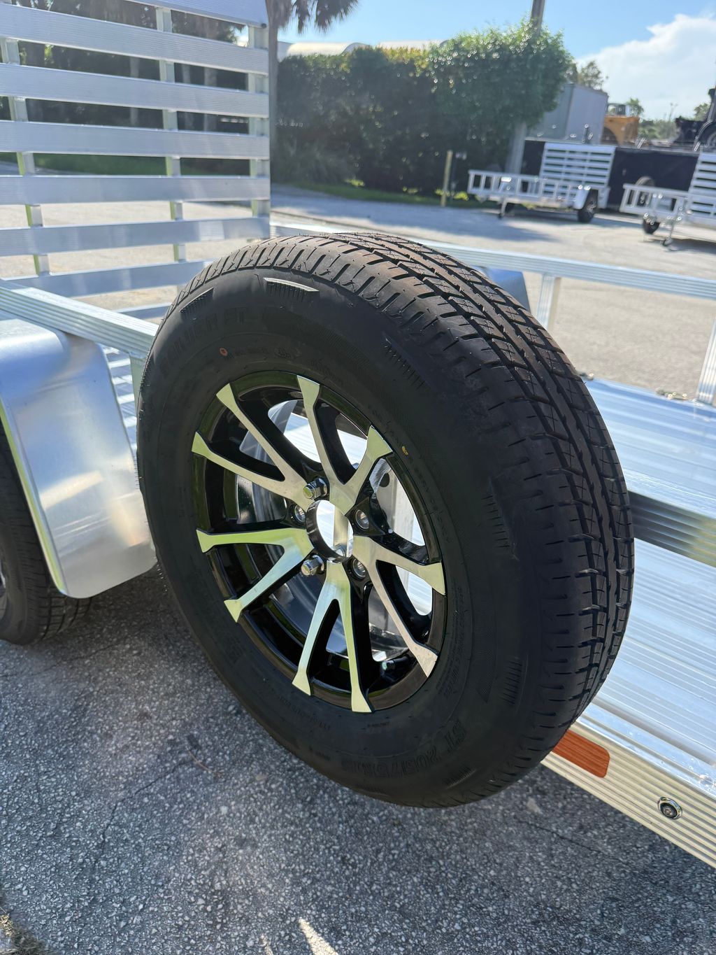 2027 Sport Haven 5x8 Aluminum Utility Trailer – Ramp Gate and Spare view 4