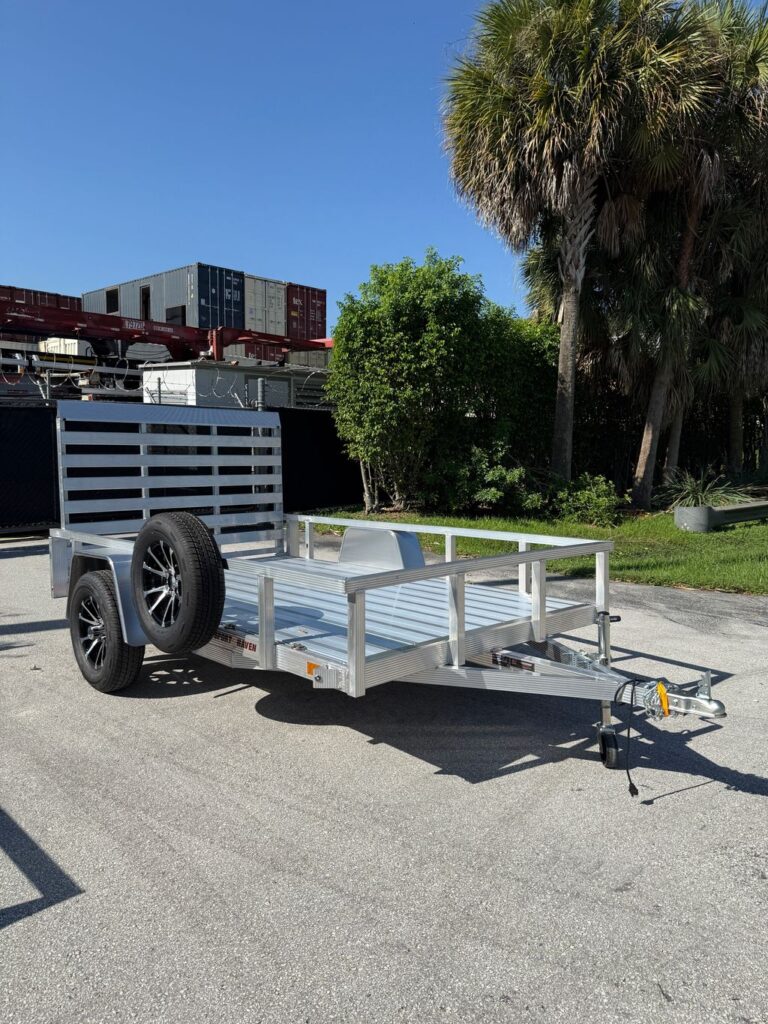 2027 Sport Haven 6x10 Aluminum Utility Trailer – Ramp and Spare Tire view 1